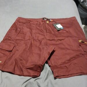 Cookies Park Ave Woven Cargo Short - Burgundy